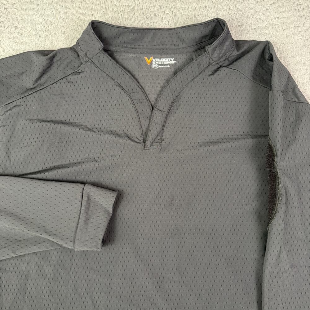 Velocity Systems Boss Rugby Long Sleeve Combat Shirt Mens 2XL Black Mesh USA